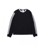 Adidas Originalūs Trefoil Rib ilgomis rankovėmis mar&scaron;kinėliai su apykakle ir logotipu siuvinėjimais vyrams vir&scaron;ūnės juodi FM1506 XS