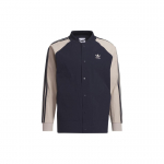 Adidas Originals Dryžuoto Logotipo Spaudinio Mygtukais Sportinis Striukė Vyrams Vir&scaron;utinis Drabužis Legend-Ink-Blue IC5543 L