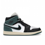Air Jordan 1 Mid Oksiduotos žalios spalvos moteri&scaron;ki sportbačiai Balti Juodi &Scaron;viesiai žali FQ7818-100 36.5
