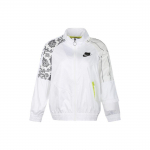 &bdquo;Nike Sportswear&ldquo; spalvoto bloko dizaino logotipo spausdinimo striukė su apykakle moterims, balta AR3026-100 XL