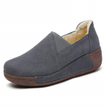 Moteri&scaron;kos Moteri&scaron;kos Natūralios Odinės Batai Platforma Plok&scaron;čias Loafers Slip On Korean Plus Size 41 42 Vulkanizuoti batai 38 pilka/ruda