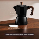 Dvigubo vožtuvo moka kavinukas, buitinis mažas rankinis itali&scaron;kas kavos aparatas, lauko elektrinė viryklė, kavos puodo rinkinys