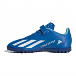 Adidas X Crazyfast.4 Sintetinės odos Dirbtinės žolės Amortizuojantys Patvarūs Žemi Futbolo Bateliai Vaikams Futbolo Bateliai Mėlyni IE1591 28