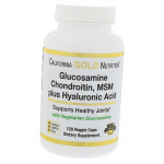 Chondroprotektorius sąnariams ir rai&scaron;čiams, Gliukozaminas Chondroitinas MSM Plius Hialurono rūg&scaron;tis, California Gold Nutrition 60kaps. (03427001) 60vcaps