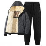 M-8XL Vyri&scaron;kas sportinis kostiumas Grafenas Jaunimo Ėriuko vilna Medvilninė striukė Laisvalaikio Plius Storas Vilnos &Scaron;iltas Žieminis Dviejų dalių rinkinys M