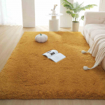Tankus Pliu&scaron;inis Kilimas Svetainei Pūkuotas &Scaron;iltas Aksominis Kilimas Miegamajam Vienspalvis Grindų Kilimėlis Neslystantis Plaunamas 140x200cm tamsi chaki spalva