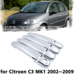 Prabangus chromuotas durelių rankenos dangtelio apdailos apsauginis gaubtas Citroen C3 MK1 2002~2009 Automobilio priedo lipdukas 2003 2004 2005 2006 m. 1H-2D