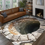 Realisti&scaron;kas 3D vizualinis iliuzijos juodosios skylės įtrūkio grindų kilimėlis, tinkamas vidaus ir lauko svetainėms, balkonams, įėjimams, kilimui 120x160cm