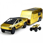 1/32 Auksinis Tesla Cybertruck Off Road Pikapas Lydinio Metalinis Liejamas Modelis Automobilis Berniukui Vaikams Žaislas Tobulos Gimtadienio Dovanos &Scaron;ventei auksas