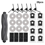 Atsarginės robotų siurblių dalys - Suderinamos su Dreame X40 Ultra/X40 Pro/L40 Ultra (HEPA filtras, pagrindiniai &scaron;oniniai &scaron;epečiai, &scaron;luostės, dulkių mai&scaron;eliai) gray