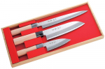 Yaxell Sekito Heisaku Peilis Santoku Sashimi ir Mažas Deba Pagamintas vadove &bdquo;Japanese Knives for Fish&ldquo; Plaktas Nerūdijančio Plieno Rinkinys Peilis, Peilis, Peilis.