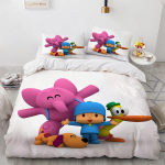 Pocoyo Patalynės Komplektas 3D Spausdinamas Antklodės Užvalkalas & Pagalvės Užvalkalas Antklodė Antklodė &Scaron;eimos Dekoras Namų &Scaron;iltas Tekstilės Dangalas Patalynės Komplektas EU Single(135*200cm)3pcs