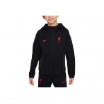 Nike Liverpool Football Club Tech Fleece lengvas džemperis su gobtuvu Vaikams Džemperiai Juodas FN8502-010 M