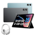 &bdquo;Blackview LINK 2&ldquo; 12,7 colio plan&scaron;etinis kompiuteris su &bdquo;Android 15&ldquo;, 12 GB RAM ir 128 GB atmintimi, dideliu ekranu, plačiaekraniu vaizdo formatu L1, a&scaron;tuonių branduolių G100 procesoriumi, 5000 mAh baterija. with FitBuds H1 juoda