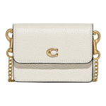Coach 1 kortelių dėklų serija Minimalistinis C logotipas Atvartas Grandinėlė Per petį piniginė Moteri&scaron;ka rankinė per petį Balta C6718-B4HA Basic Set (Bag+Dust Bag)