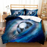 Futbolo Kamuolio Antklodės Užvalkalų Rinkinys Spalvingas Futbolo Gerbėjų Patalynės Rinkinys Sporto Tematikos Miegamojo Dekoras Berniukams Paaugliams 135x200cm blue