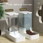 Kačių ir &scaron;unų vandens dozatorius Kačių ėdalo automatinis tiektuvas kačių ir &scaron;unų dubuo grūdų kibiras kačių &scaron;ėrimo gyvūnams geriamojo vandens aparatas Feeder + water feeder