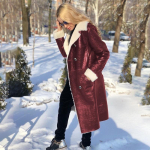 Global Station Fashion flanelinė striukė Moteri&scaron;ka žiemos &scaron;ilta PU odinė striukė Nauja plona striukė ilgomis rankovėmis 4XL