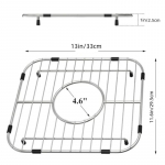 304 Premium nerūdijančio plieno kriauklės apsaugos virtuvės kriauklei, universalus dvigubos kriauklės dugno grotelės 13,2 x11,6 x1,25 , Plieninė virtuvė