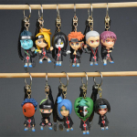 12 vnt. Naruto Anime Modelis Sasuke Kakashi Gaara Itachi Uchiha Q Versija Žavingas Raktų pakabukas Kuprinės papuo&scaron;alas Pakabukas Dovana