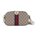 Gucci Ophidia GG Supreme rankinė per petį Smėlio spalvos Balta Odinė apdaila Žalia Raudona juosta Auksinė Rankinė per petį Moterims Kasdieniam naudojimui 681064-96IWT-9794 Basic Set (Bag+Dust Bag)