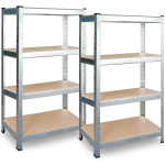 Regał Metalowy Magazynowy Zestaw 2 Szt 174 X 80 X 40 Cm Plonos Pl-701