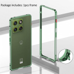 Skirta Motorola Edge 70 Moto X70 Air dėklas Skaidrus aliuminio lydinio rėmelio dangtelis Motorola Edge70 smūgius sugeriančiam buferiui Funda Motorola Moto X70 Air žalia
