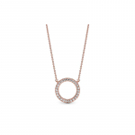 Pandora Rose gold &scaron;irdelės 925 sidabro sintetinio kubinio cirkonio karoliai moterims 580515CZ sidabras