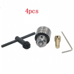4vnt./komplektas Micro Motor Gręžimo griebtuvai Tvirtinamasis 0,3-4 mm kūginis gręžimo griebtuvas su griebtuvo raktu 3,17 mm žalvaris
