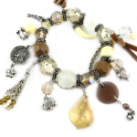 Les Tr&eacute;sors De Lily [E0445] - Bracelet Cr&eacute;ateur 'Douchka' Marron Beige ruda