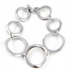 Les Tr&eacute;sors De Lily [E9836] - Bracelet Acier 'Chor&eacute;graphie' Argent&eacute; sidabras