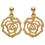 Les Tr&eacute;sors De Lily [J0067] - Boucles Plaqu&eacute; Or 'Flora' dor&eacute; - 20x13 mm