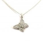 Altesse [K6412] - Collier Argent 'Papillon' blanc