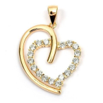 Les Tr&eacute;sors De Lily [L4382] - Pendentif Plaqu&eacute; Or 'Love' blanc dor&eacute; - 25x20 mm