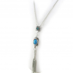 Les Tr&eacute;sors De Lily [N0980] - Collier 'Kilimanjaro' bleu argent&eacute;