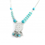 Les Tr&eacute;sors De Lily [N3106] - Collier cr&eacute;ateur 'Navajos' turquoise argent&eacute; turkis