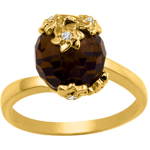 Bague plaqu&eacute; or 'Flora' marron dor&eacute;