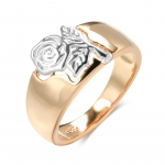 Kinel Rose Gold žiedai su sidabro spalvos gėle 7 rožinio aukso spalvos
