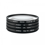 Andoer 62mm UV+CPL+Close-up+4+Star 8-ta&scaron;kų filtras apskrito filtro rinkinys apskrito poliarizatoriaus filtras