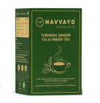 Žalioji arbata su ciberžole, imbieru ir Tulsi (100 g), Ciberžolės imbiero Tulsi žalioji arbata, Navvayd