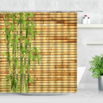 Zen Green bambuko Budos du&scaron;o užuolaidos peizažas vandens žvakių akmuo Lotu augalų sodas peizažas vandeniui atsparus vonios užuolaidos ekranas 180*200CM