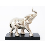 Les Tr&eacute;sors De Lily [A1414] - Figurine m&eacute;tal 'El&eacute;phant' argent&eacute; noir - 27x22x9 cm