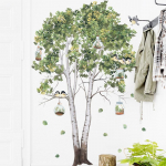 Didelio medžio beržo sienų lipdukai žali lapai sienų lipdukai Svetainės miegamojo dekoras