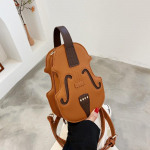Yogodlns Creative Violin Moteri&scaron;kas Crossbody Bag PU odinės mažos kuprinės moterims Prabangaus dizaino siūlai Moterų madinga pečių krep&scaron;ys 16x6.5x22cm