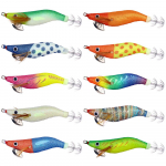 10 vnt &Scaron;viečiantys Eging kalmarų masalų kabliukai 9,3cm-8,5G Pesca Sepijos medinės krevetės a&scaron;tuonkojai kalmarų kabliukai jūrinės žvejybos prekių kabliukai