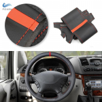 Car Accessories Steering Wheel Cover Leather Trim Black with red strip For Mercedes Benz Vito 2010 - 2015 Viano W639 2006 -