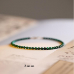 3 mm žalios malachito apyrankės, moteri&scaron;kos labai gražios kri&scaron;tolinės apyrankės brangakmenių apyrankės, dovanotos poros papuo&scaron;alai 16cm