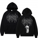 Reperio Ghostemane Squeeze grafinis gobtuvas Unisex gatvės apranga Unisex hiphopo gobtuvai Unisex moteri&scaron;ki negabaritinės vilnos megztiniai su gobtuvu