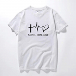 Faith Hope Love Christian mar&scaron;kinėliai Juokingi krik&scaron;čionybės Dievo dovana mar&scaron;kinėliai Vyrai Moterys Kasdieniai Trumpi XS balta