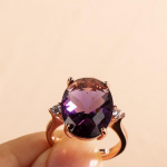 POMOiii Nauji prabangūs madingi ovalo formos violetiniai žiedai moterims žavūs vestuvių sužadėtuvės puikūs papuo&scaron;alai nauji madingi Resizable violetinė